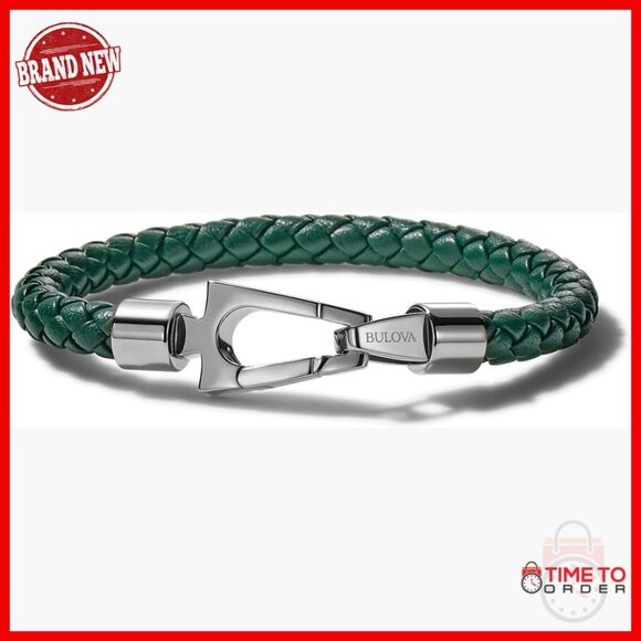 Braided Leather Bracelet with Tuning Fork Clasp Medium Size